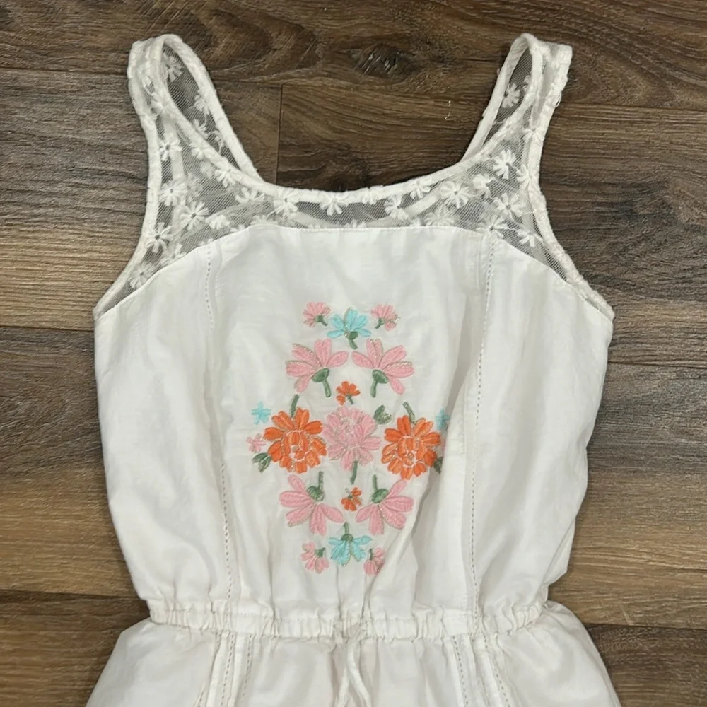 Abercrombie Girls Dress Sleeveless White Floral Boho Bohemian look embroidered - Picture 2 of 14